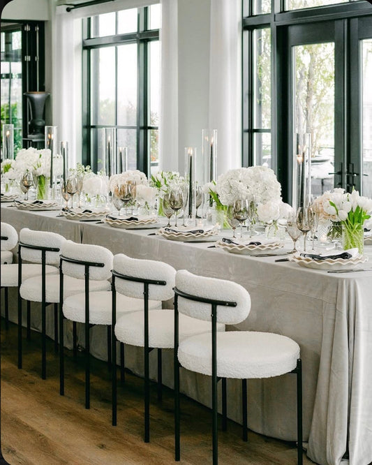 Bouclé Accent Chair – White
