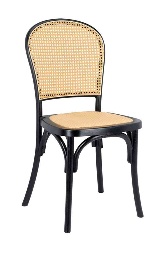 Bent Cane Resin Chair – Black